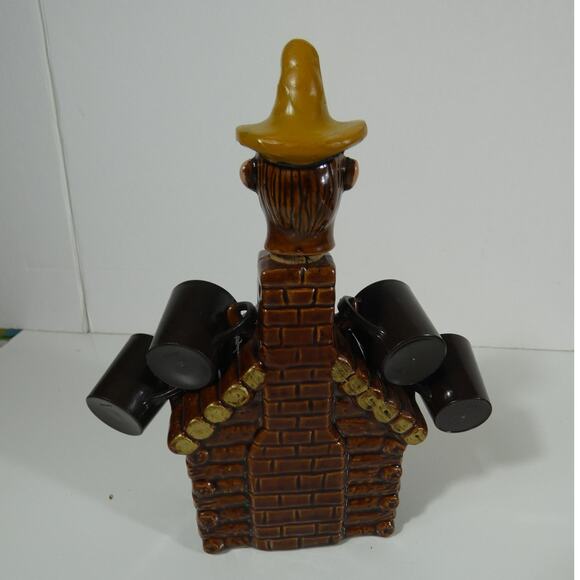 VTG Wild Cat Juice Decanter With 4 Shot Cups Hand Painted - Picture 2 of 4